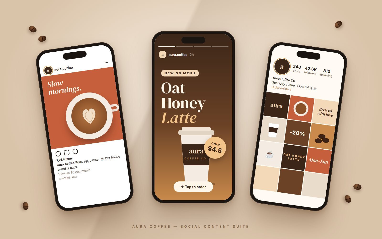 Aura Coffee social media content